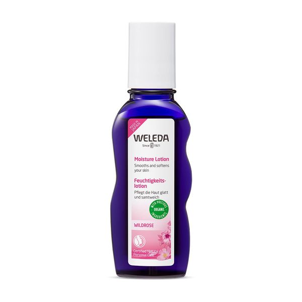 WELEDA Wild Rose Moisture Lotion, 3.4 fl oz (100 ml), Moisturizing Lotion, Wild Rose, Naturally Derived Ingredients, Organic, Single Item, 3.4 fl oz (100 ml) (x 1)