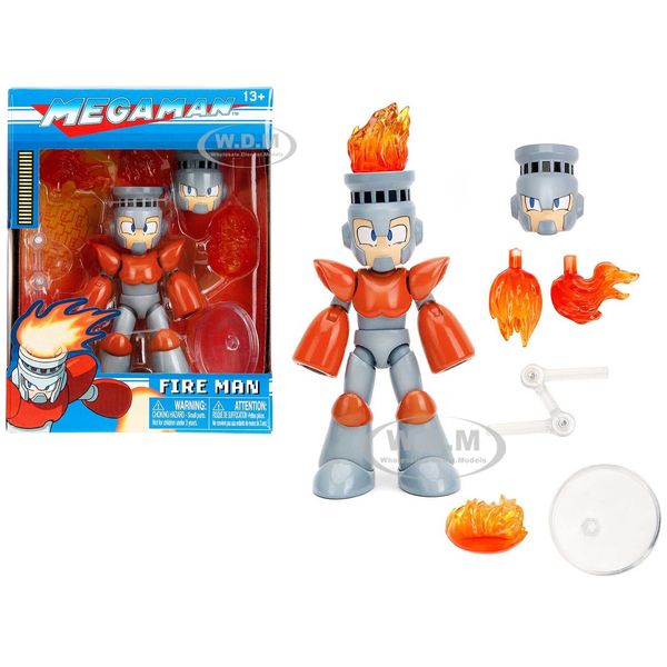FIRE MAN 5.5" MOVEABLE FIGURE W/ACCESSORIES & ALTERNATES MEGA MAN BY JADA 34222