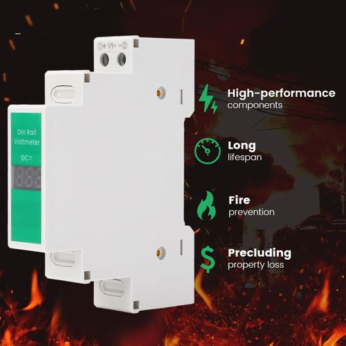 DC Voltage Meter LED Digital Display Switching Output DIN Rail Mount Voltmeter Electrical Instrument 11V‑310V