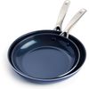 Blue Diamond Pan Set Nonstick Enhanced Ceramic Skillet 2 pack Set , 9.5''& 11''