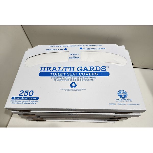 10 Packs Of 250 Hospeco Health Gards Disposable Toilet Seat Covers 2500 Total