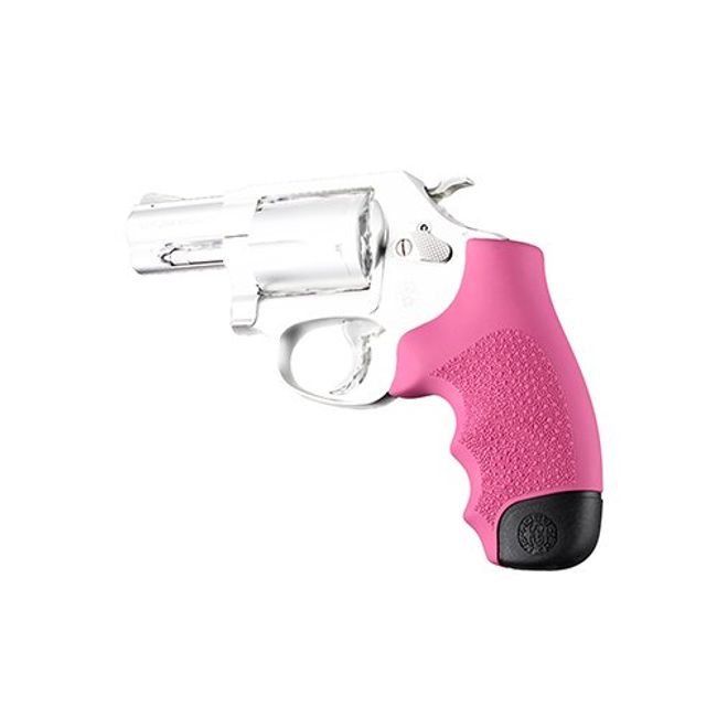 Hogue S&W J Frame Round Butt Rubber Monogrip, Pink