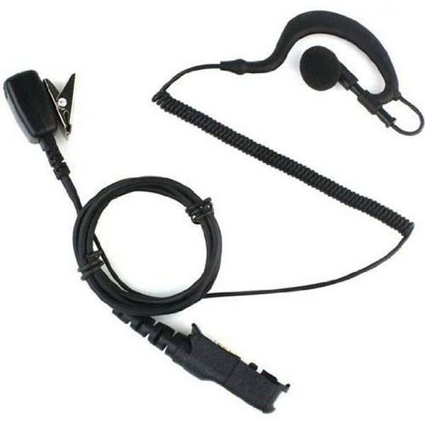 G Shape Earpiece Mic Compatible with Motorola Radio XPR3000 XPR3000e XPR3300 XPR3300e XPR3500 XPR3500e XIR P6620 XIR P6600 E8600 E8608 Two Way Radio Headset Black