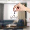 Gold Silver Black Gym Dumbbell Novelty Keyring Keychain (Silver)