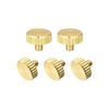 sourcing map Knurled Thumb Screws, M3x4mm Flat Brass Bolts Grip Knobs Fasteners for PC, Electronic, Mechanical 5Pcs