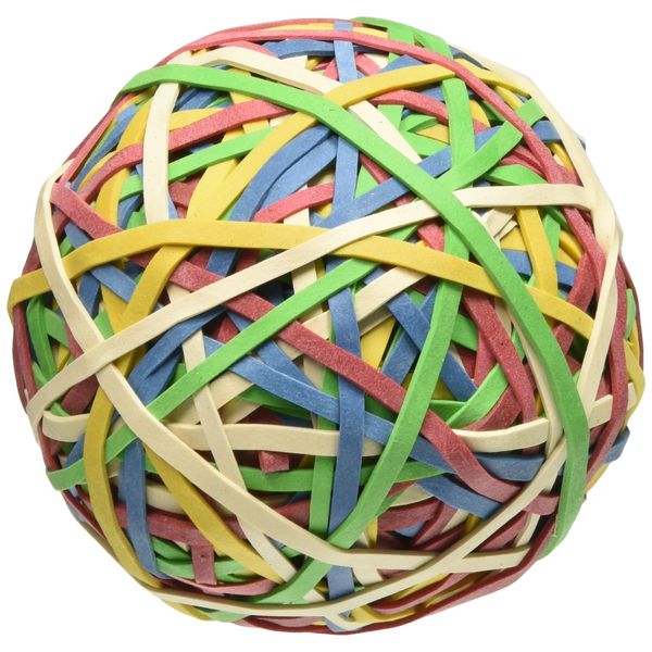 ACCO Rubber Band Ball, 270 Bands per Ball, Assorted Colors (A7072153)