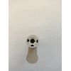 10 D Shaft Knobs Black Rubber and White Plastic