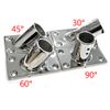 keehui Heavy DudyBoat Hand Rail Fitting-30 Degree 1 inch Rectangular Base-Marine 316 Stainless Steel Deck Hardware