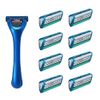 Schick Schick Protector Three Club Pack (Holder with Blade + 8 Replacement Blades) 3 Blade Razor Shaving German Replacement Blade with Safety Wire, 1 Piece (x1)