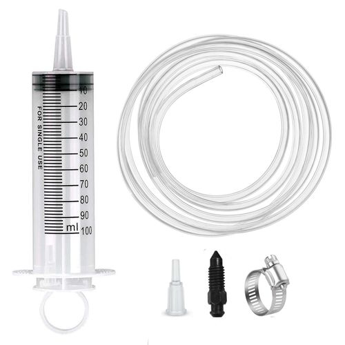 Ojeemii Brake Bleed Kit, Hydraulic Disc Brake Bleeding Kit Motorcycle Brake Bleeder Kit Includes 100ML Syringe 50cm Hose Oil Fluid Extractor Bleeder Tool for Motorbikes Brake System Repair Maintenance
