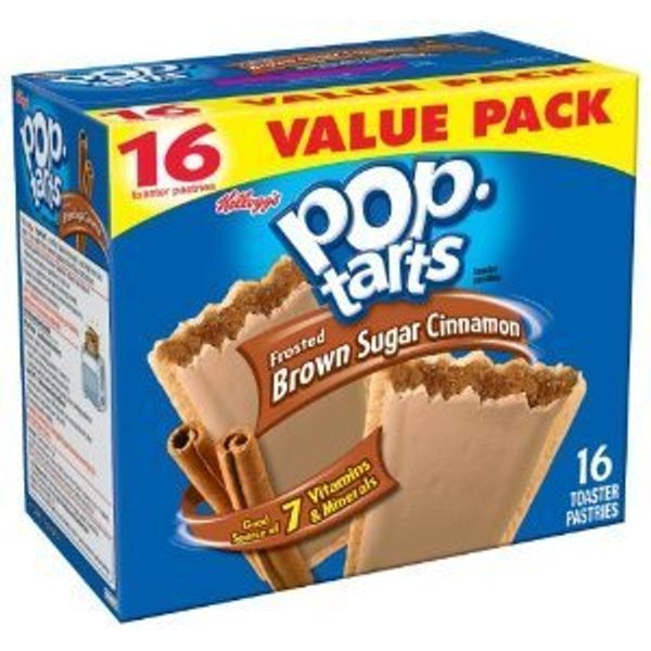 Kellogg's, Pop-Tarts, Frosted Brown Sugar Cinnamon, 16 Count, 33.6oz Box (Pack of 2)