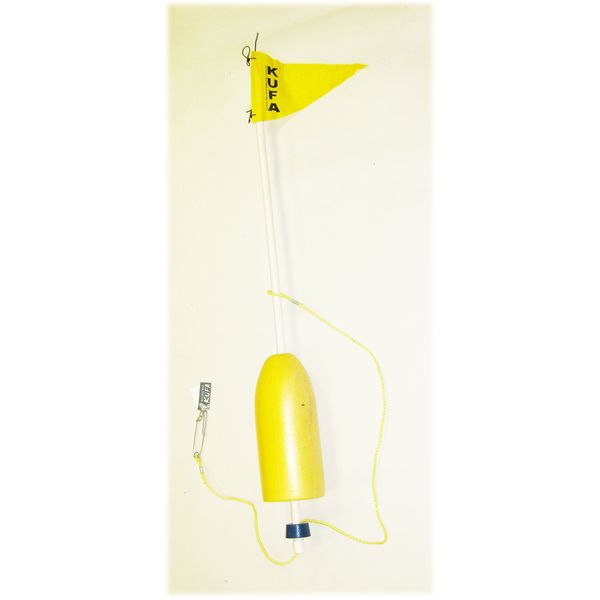 KUFA SPORTS 48" Flag Pole & One Piece 11" Yellow Float Combo