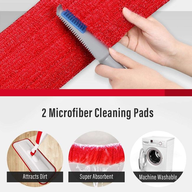 Mops for Floor Cleaning Wet Spray Mop with A Refillable Spray Bottle and 2 Washable Microfiber Pads Home or Commercial Use Dry Wet Flat Mop for