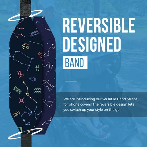 Switchbands Phone Grip Strap - Reversible Finger Holder for Phone Back, Customizable Anti-Slip Design, Wireless Charging Compatible Detachable Holder for iPhone - Star Signs