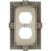 Franklin Brass 64462 Pineapple Single Duplex Outlet Wall Plate/Switch Plate/Cover, Brushed Satin Pewter