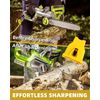 Chainsaw Sharpening Kit with Guide Mount, 5 Grinding Files, Yellow Mounting Tool, 8.6 inch