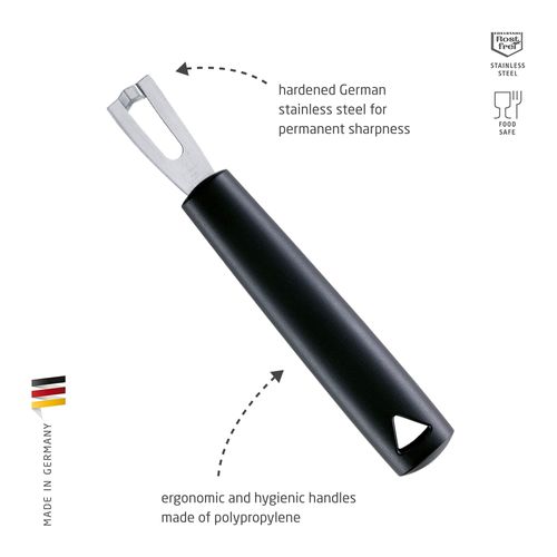 triangle Channel Knife - Triangular, V-Shaped Stainless Steel Blade - Fruit & Vegetable Carving Tool for Garnishing - Dishwasher Safe - Made in Germany
