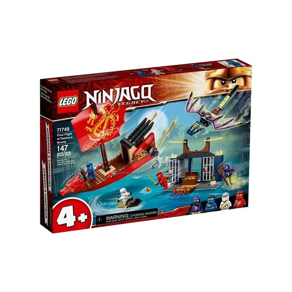 LEGO NINJAGO Legacy Final Flight of Destiny’s Bounty 71749 Ship Playset Building Kit, with Dragon and Jet Ski Toys; New 2021 (147 Pieces)