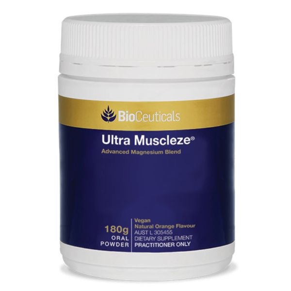 BioCeuticals Ultra Muscleze 180g Magnesium Oral Powder Supports Stress Response