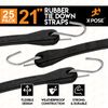 Rubber Bungee Cords with Hooks 25 Pack 21 Inch (32” Max Stretch)