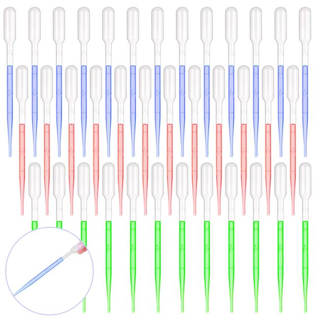 Hitchlike 2ml 100pcs Disposable Poly Dropper Graduated Plastic Cosmetic Divider Essential Oil Divider Scientific Experiment Free Research Easy Operation for Home and Lab