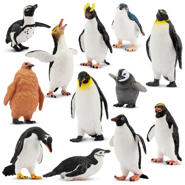 TOYMANY 12PCS Animal Figure, Penguin Figure, Antarctic Animal Figure Set, Antarctic Circle, Realistic Animal Models, Models, Popular Animals, Toys, Birthday Presents, Ornaments, Christmas, New Year, Collection, For Ages 6 and Up