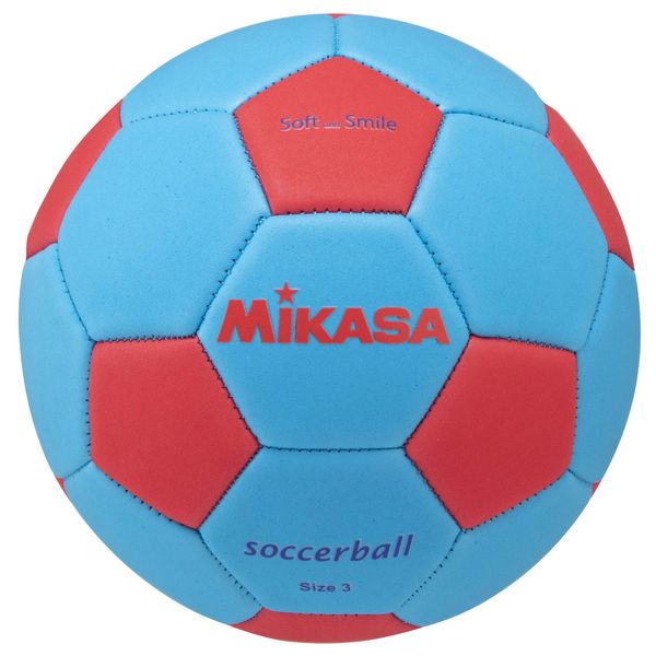 MIKASA Smile Soccer Ball No. 3 (For Elementary School Students and Toddlers) Machine Sewn Blue/Red STPEF3-SBLR Recommended Internal Pressure 0.20 - 0.30 kgf/cm)