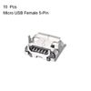 sourcing map 10PCS Micro USB Female Socket Connector 5-Pin Replacement Adapter