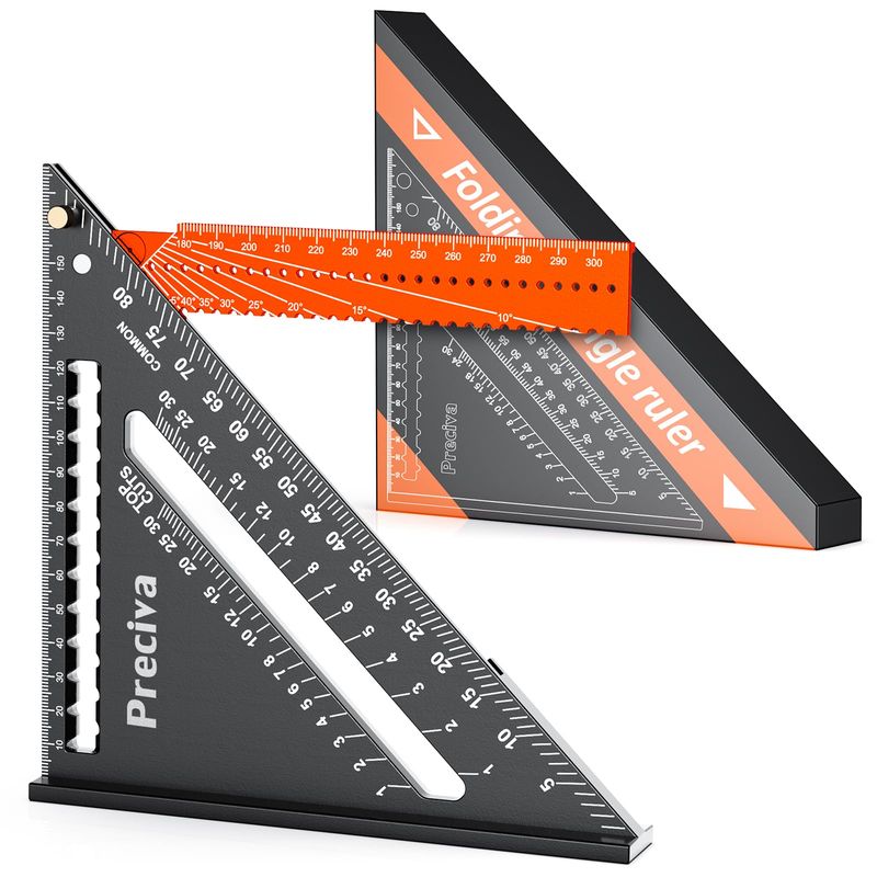 Preciva Folding Triangle Ruler, Speed Square 7-Inches, Carpenter's ...