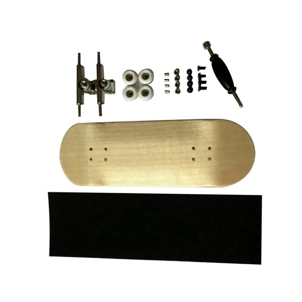 ZEZEFUFU Basic Complete Fingerboard Handmade Finger Skateboard with Wheels Nuts Trucks Tool Kit