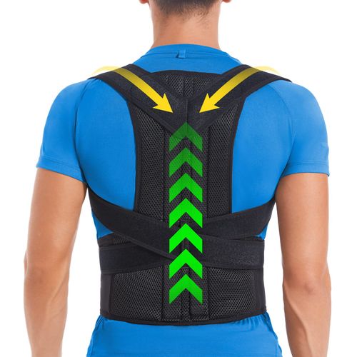 DIANMEI Back Brace Posture Corrector for Women and Men, Back Braces for Upper and Lower Back Pain Relief, Adjustable and Fully Back Support Improve Posture and Lumbar Support(L, 35.3"-39.5" Waist)