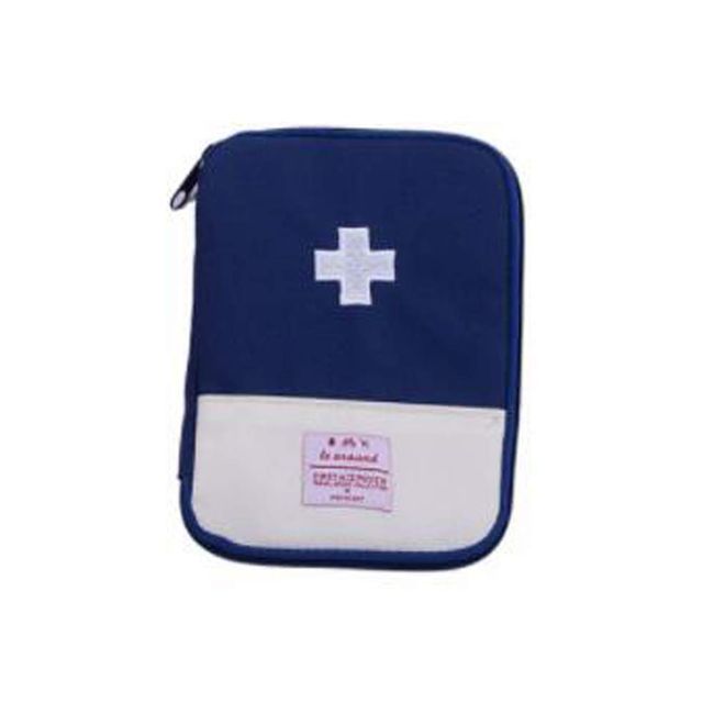 HJ Mini First Aid Bag, Mini First Aid Box, Medical Pouch, First Aid, Portable First Aid Box, Travel Pouch, Medicine Storage, Compact, Lightweight for Home School Travel, Waterproof (Blue, Small)