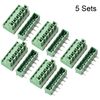 sourcing map 6-Pin 5.08mm Pitch Right Angle PCB Screw Terminal Block Connector 5 Sets