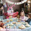 5 Foot Easter Pink Bunny Outdoor Decorations LED Blow Up Yard Decor Happy Easter