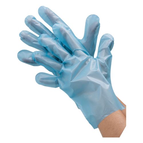 Kawanishi Industrial #2018 Polyethylene Gloves, Embossing, Economy, 100 Pieces, Blue, S
