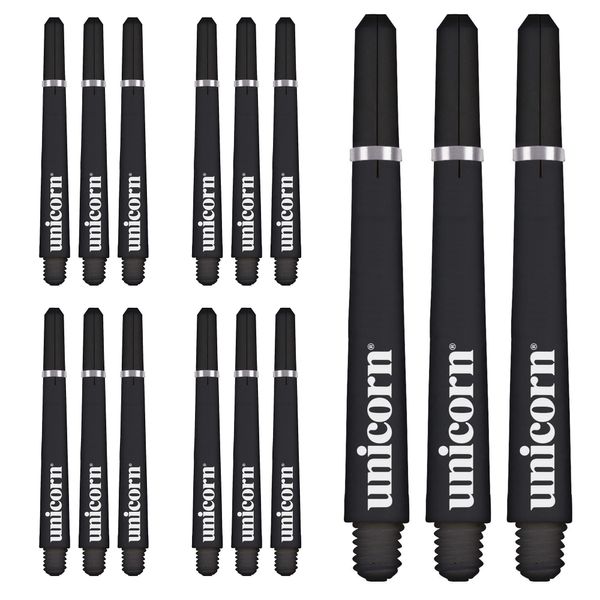 Unicorn Dart Shafts | Gripper 4 Value Pack| Durable Polycarbonate | 15 Stems | Black | Short 35.0 mm