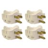 Hug-A-Plug Dual Outlet Wall Adapter, 4 Pack Ivory
