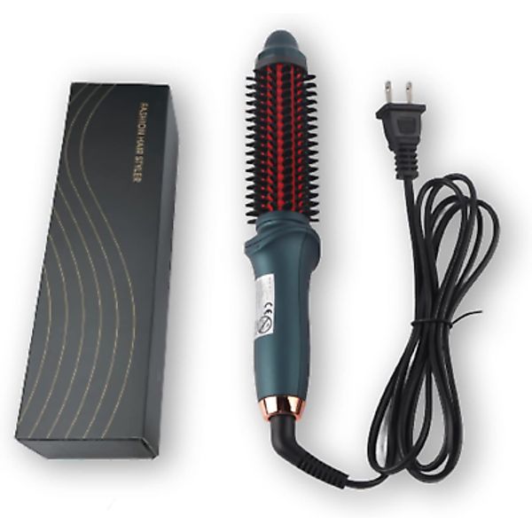 Curling Straight Brush Thermostatic Hair Curling Wand 2 in 1 Curler, Portable El