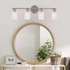 Silver Vanity Wall Lamp Bathroom Wall Light Over Mirror 4-Light Wall Sconces