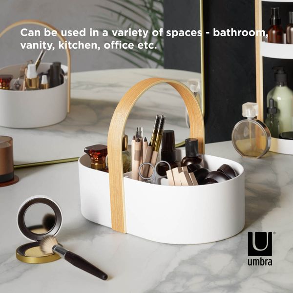 Limited time offer: 10x points! Umbra, official Japanese store. Bellwood Bellwood Caddy, White/Natural, Kitchen, Dining, Table, Storage, Condiments, Spices, Cereal, Snacks, Makeup, Tools, Hand towels, Handle, Carrying, Gift, Present, Christmas, New Life