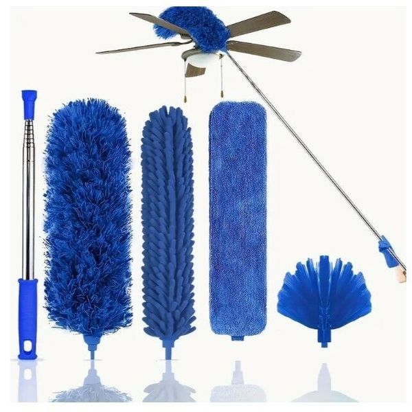 Microfiber Feather Dust Duster Set Of Four And Retractable Long Extension Wand