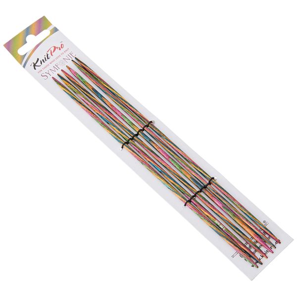 KnitPro 20 cm x 3 mm Symfonie Double Pointed Needles, Multi-Color