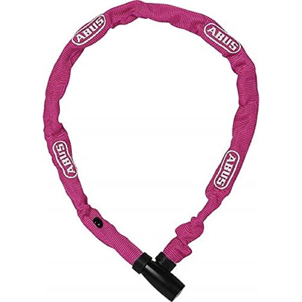 ABUS chain lock 1500 Web - bicycle lock made of special steel - 4 mm thick round chain - ABUS security level 3 - 60 cm - coral, pink (Coral)