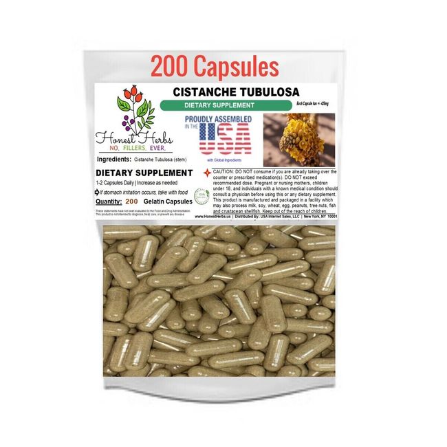 Cistanche Tubulosa - From Cistanche Stem Powder - 425mg, 200 Gelatin Capsules