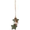 Burlap Star and Pine Cones Christmas Ornament - 11.75"