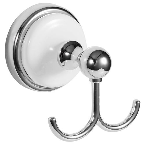 Design House 559260 Savannah Towel and Robe Hook, Polished Chrome and White