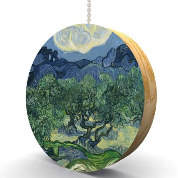 Van Gogh Olive Trees Hardwood Oak Fan/Light Pull