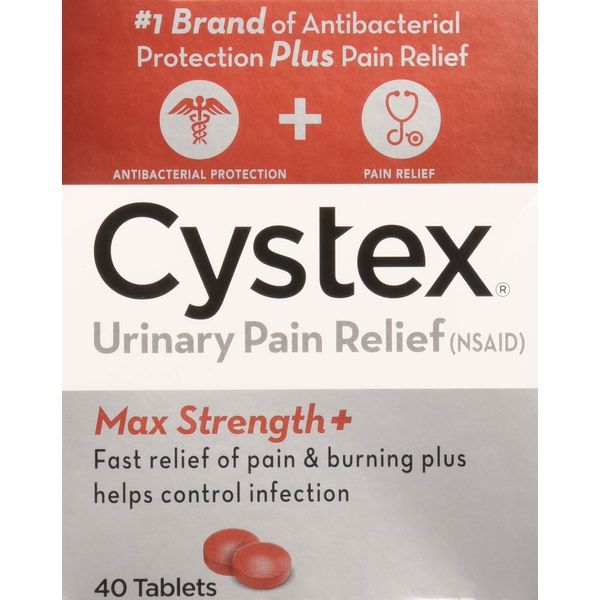 Cystex Plus Urinary Pain Relief Tablets 40 ea (Packs of 2)