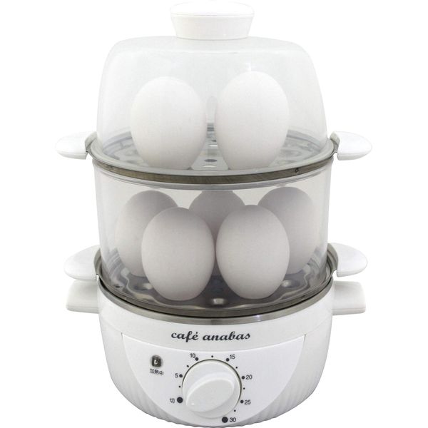 ANABAS SE-002 Boiled Egg Meijin Easy Steam Cooker (White, 2 Tiers)