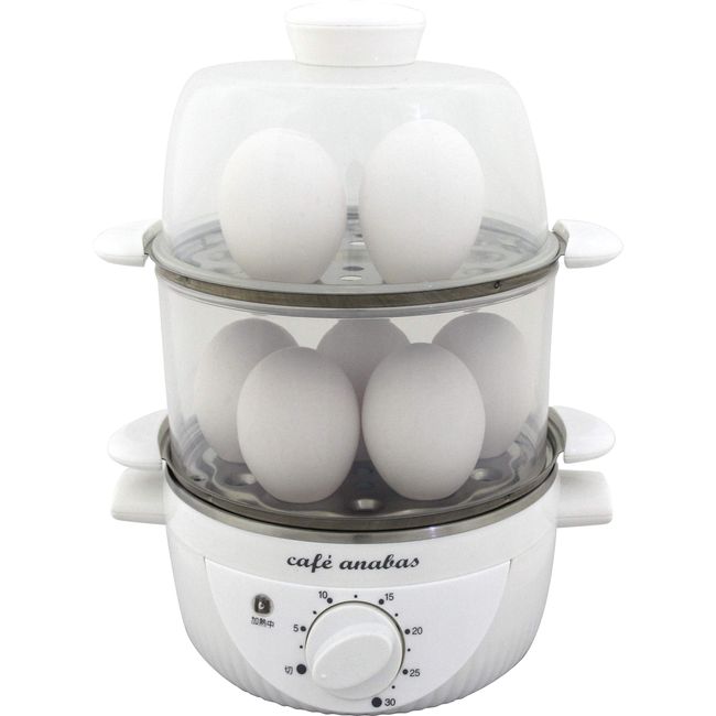 ANABAS SE-002 Boiled Egg Meijin Easy Steam Cooker (White, 2 Tiers)